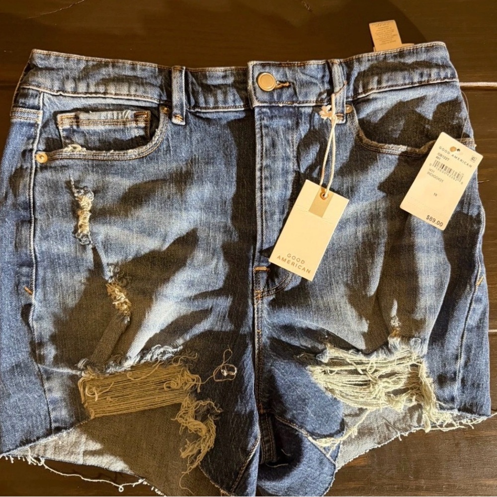 Good American Indigo Denim Shorts size 10/30 - Picture 2 of 5